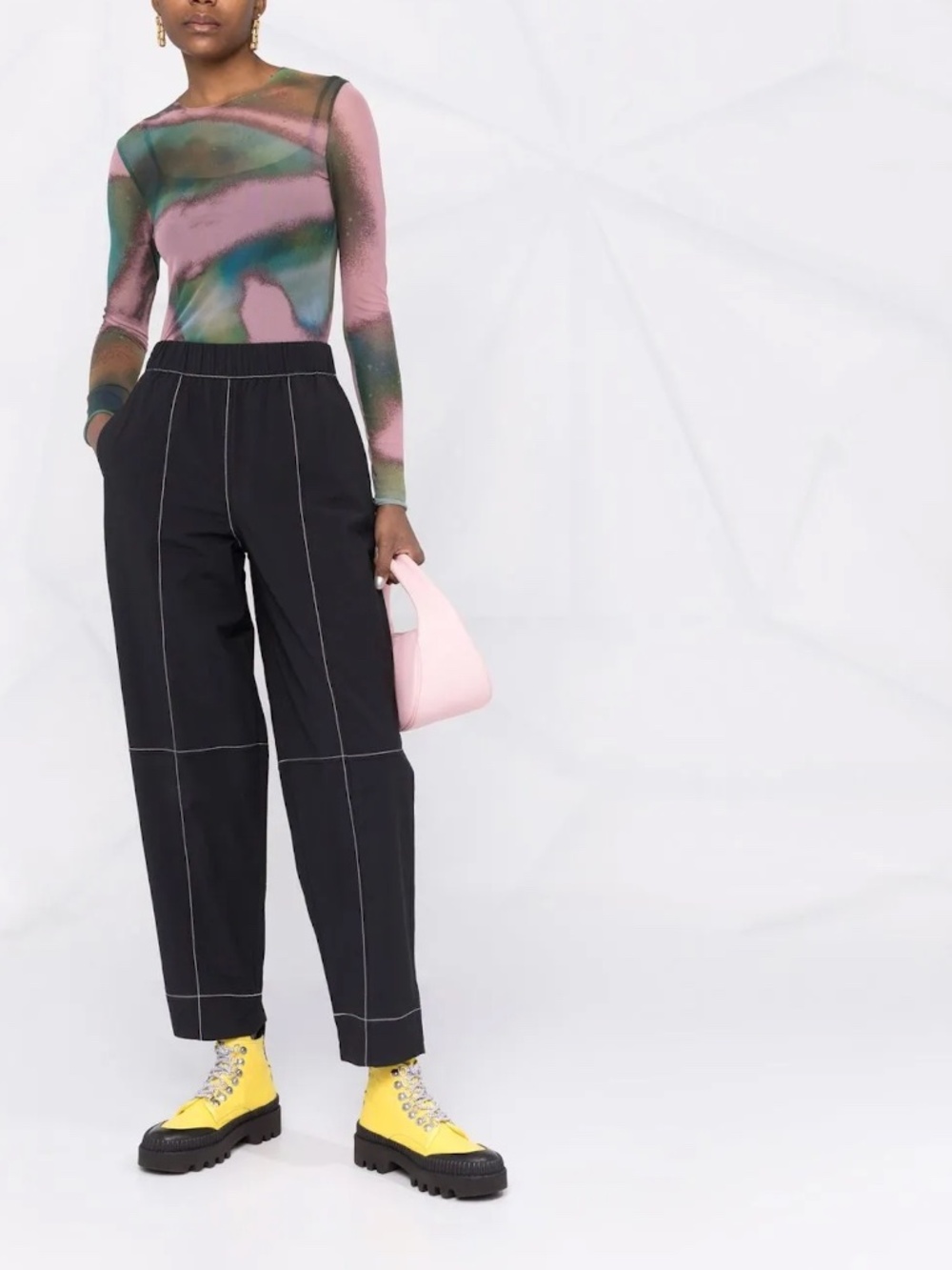 GANNI Black Elasticated Curve Trousers